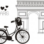 Párizs, utazás, kerékpár, falmatrica, Párizs