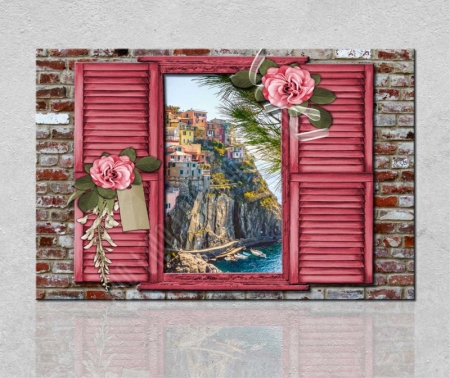 Manarola ablak poszter