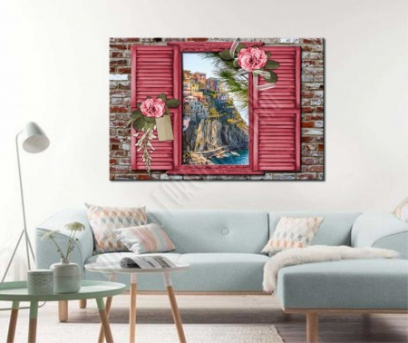 Manarola ablak poszter