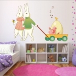 húsvét, nyúl, nyuszi, tojás, falmatrica