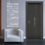 ház, otthon, család, álom, falmatrica, Házi áldás Falmatrica