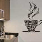 csésze, babkávé, reggel, coffe, falmatrica, Kávés falmatrica