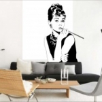szinésznő, amerika, film, szipka, falmatrica, Audrey Hepburn