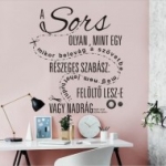sors, idézet, élet, varrás, falmatrica