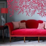 minta, piros, modern, design, falmatrica, Levelek falmatrica