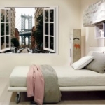 amerika, New York, Manhattan, híd, ablakposzter