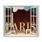 rajz, eiffel torony, grafika, ablakposzter, Párizs