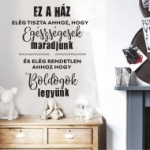 egészség, szöveg, tiszta, otthon, falmatrica, Ez a ház