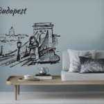 Budapest, főváros, Duna, Lánchíd, falmatrica