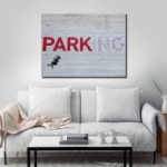 tégla, fal, modern, art, vászonkép, Park Banksy