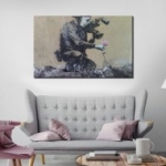 graffiti, Banksy, környezetvédelem, vászonkép, Virág Banksy