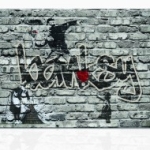 banksy, piros lufi, kislány, szobalány, virág, poszter, Banksy poszter