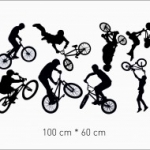 gyerekszoba, fiúszoba, ugrás, forgás, falmatrica, BMX