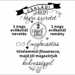 türelem, család, otthon, gyerekek, ajándék, falmatrica, Családi recept