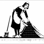 takarít, angol, streetart, falmatrica, Szobalány Banksy