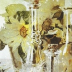 sárga, zöld, aquarell, festmény, Olívaolaj