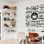 angol, betű, szöveg, falmatrica, Coffee falmatrica