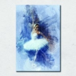 balett, tánc, balerina, kék, festmény